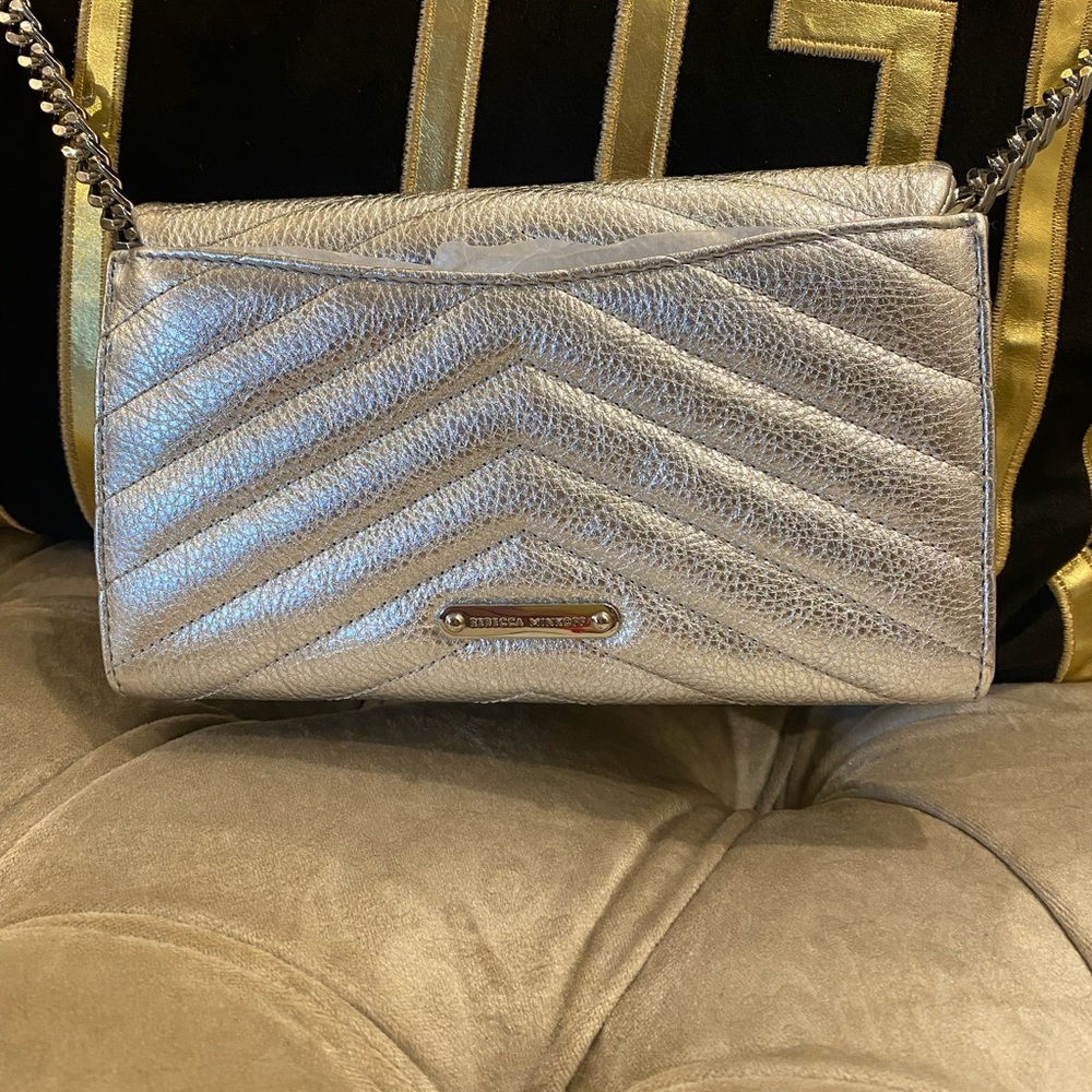 Rebecca Minkoff silver brand new cross body chain bag